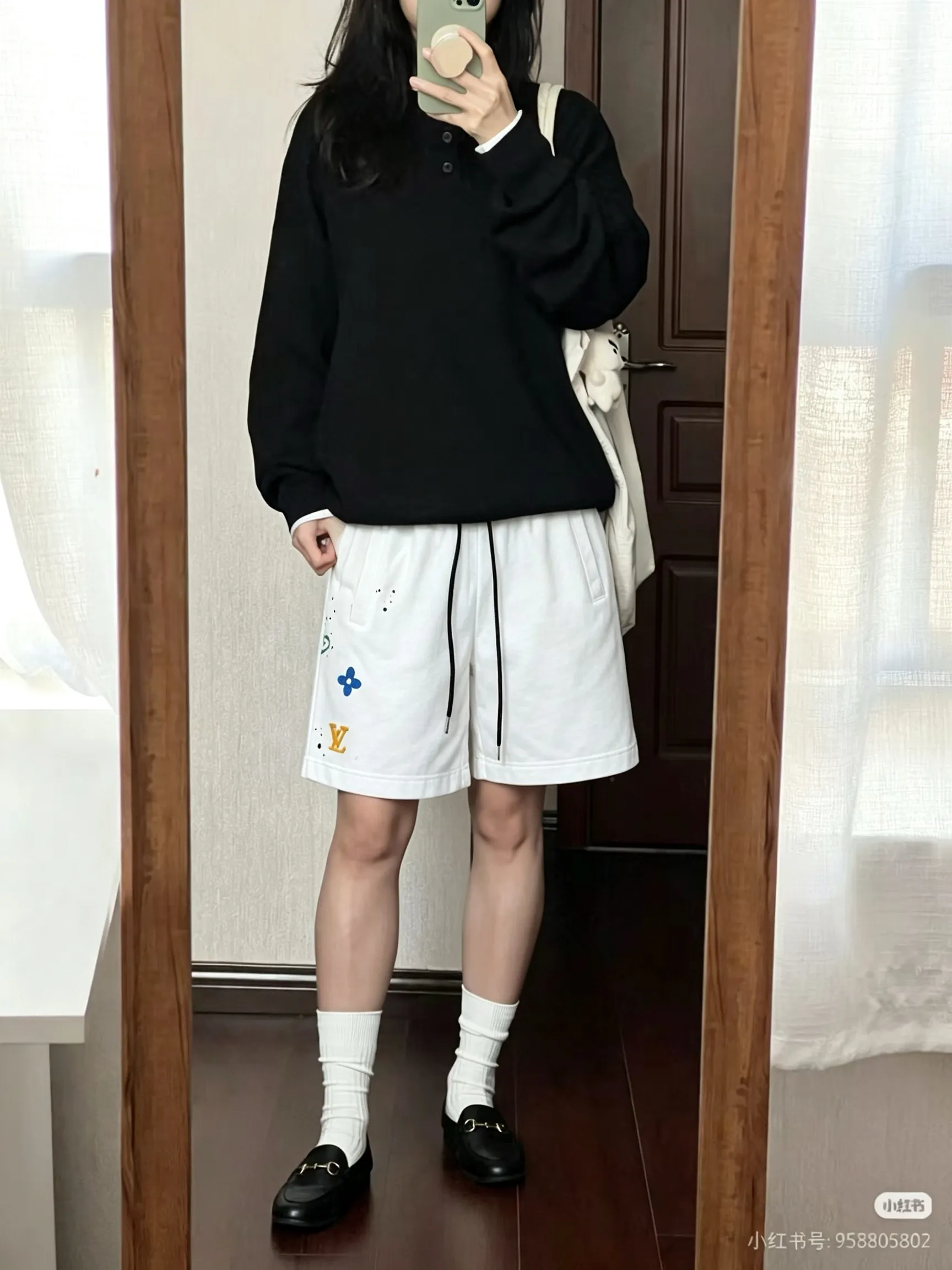 Louis Vuitton/Louis Vuitton multi-element presbyopic print embroidered shorts